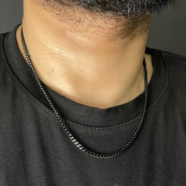 3mm_black_franco_neck_chain_and_bracelet_set_for_men_online_in_Pakistan_1